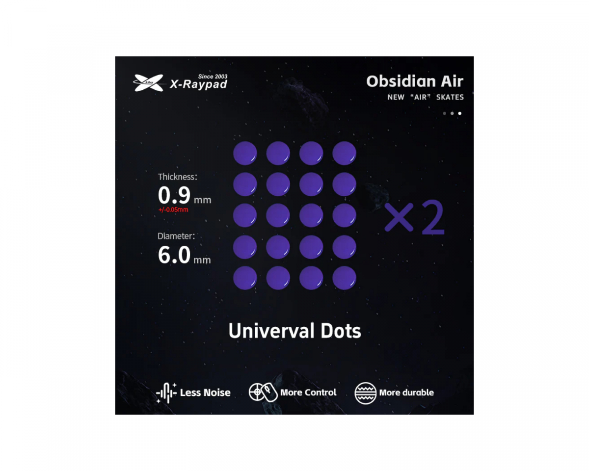 X-raypad Obsidian Air Mouse Skates - Universal Dots D6.0mm