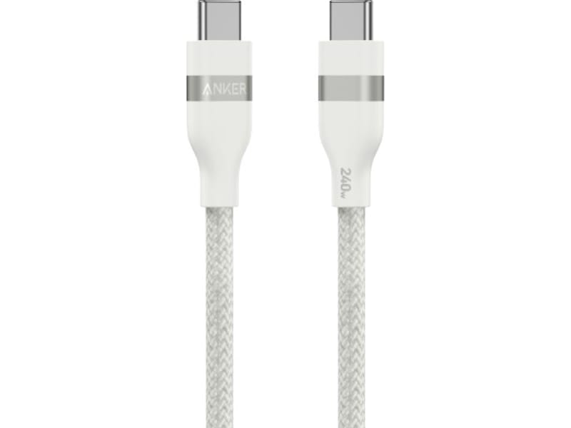 Anker 240 W USB-C-kabel med flätad yta, 1,8 m (vit)