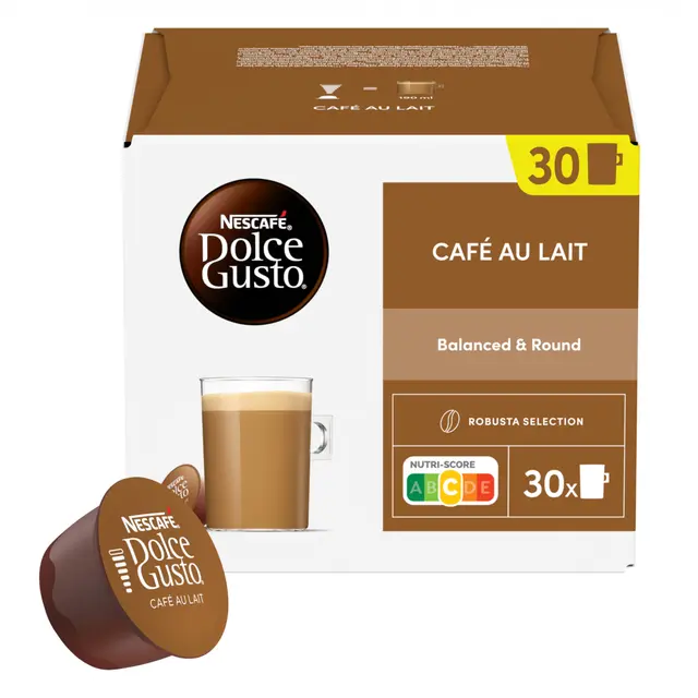 Nescafe Dolce Gusto Cafe Au Lait -Kapslar 30 st