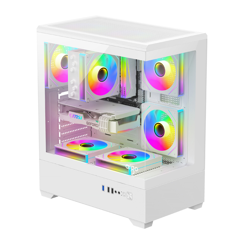 Darkflash C365 Computer Case + 5 Fans - Chassi - Vit, bild 2