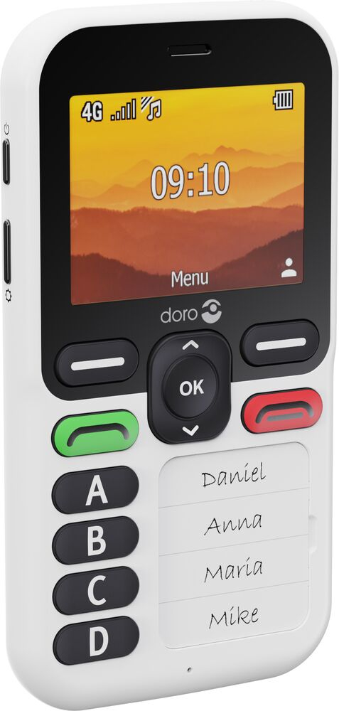 DORO Leva X10 mobiltelefon (laddare säljs separat), vit/svart, bild 2