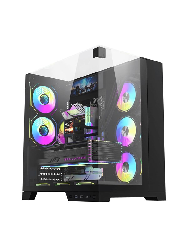 Darkflash TH285 Plus (with 8x fans and a IPS screen) - Chassi - Miditower - Svart