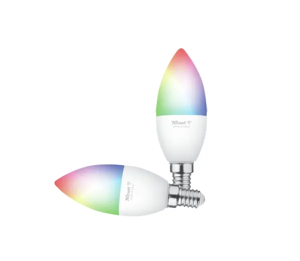 Trust Smart Home - LED-glödlampa - E14 - klass A+ - vit/färg - 1800-6500 K - ljus (paket om 2)