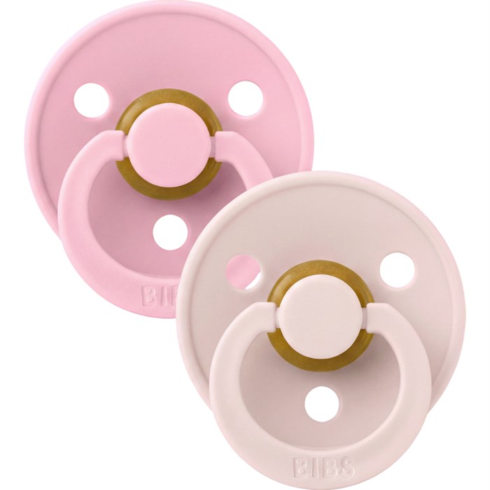 BIBS Pacifier Colour Latex Petal/Baby Pink Size 1 2pcs
