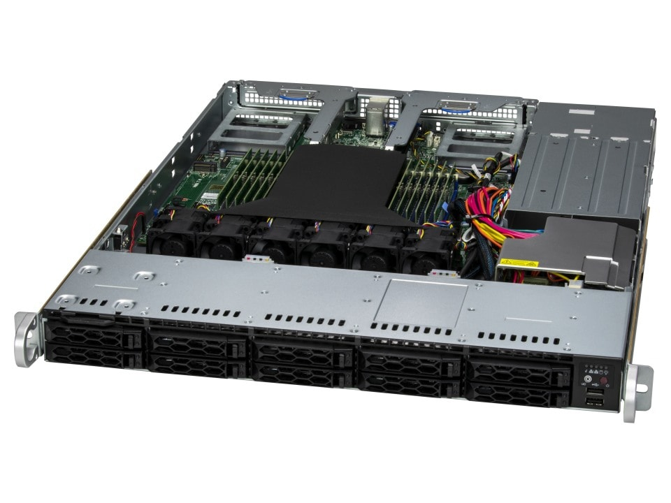 Supermicro AS -1115CS-TNR-EU 1U Rackmount H13 CloudDC SuperServer, AMD SP5, 1U rackserver, 10x2.5" SSD, 2xM.2, 2x860W redundant nätagg, utan CPU/RAM/HDD, bild 3