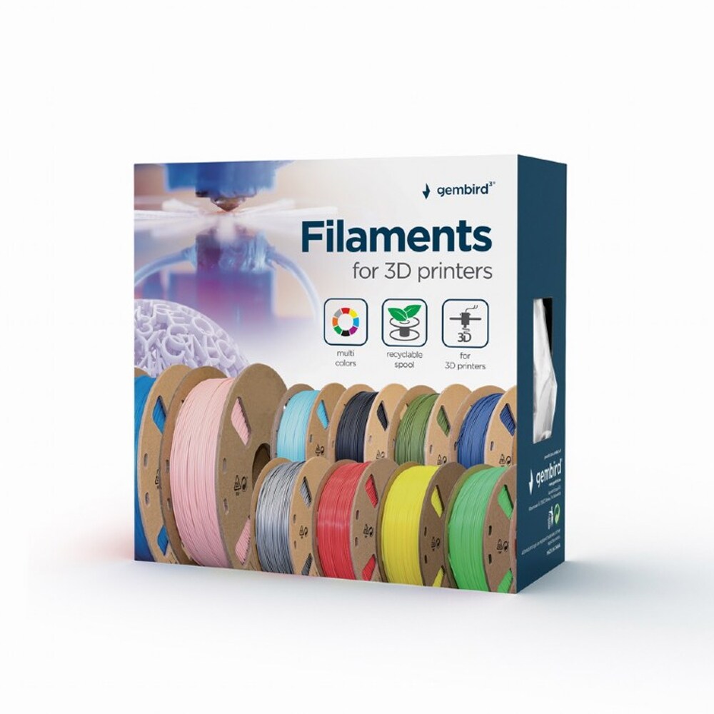 Gembird - Vit - 1 kg - 330 m - PLA-fiber (3D), bild 2