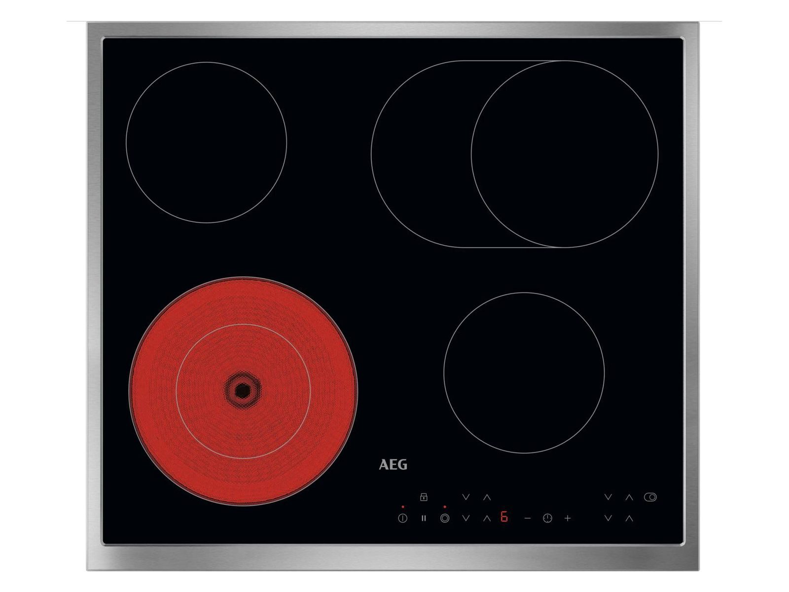 AEG TN64RA06XB, Svart, Inbyggnad, 60 cm, Keramik, Keramik, 4 zon(er)