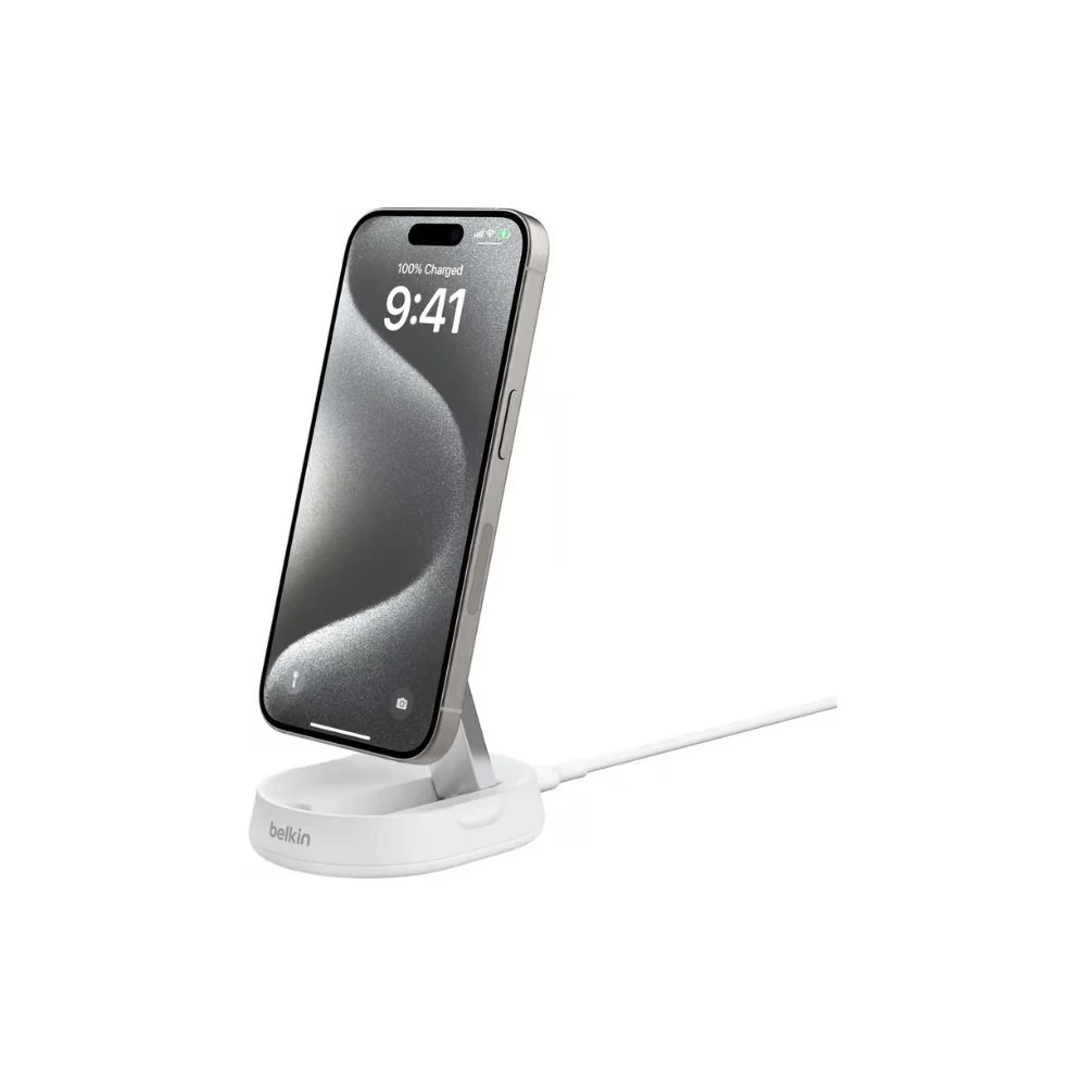 Belkin BoostCharge Pro Laddställ med Qi2 15 W Vit