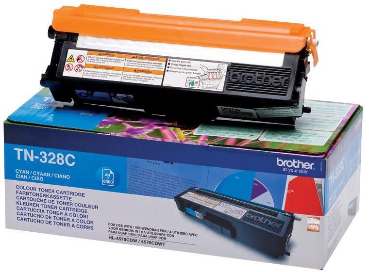Brother TN-328C, 6000 sidor, Cyan, bild 4