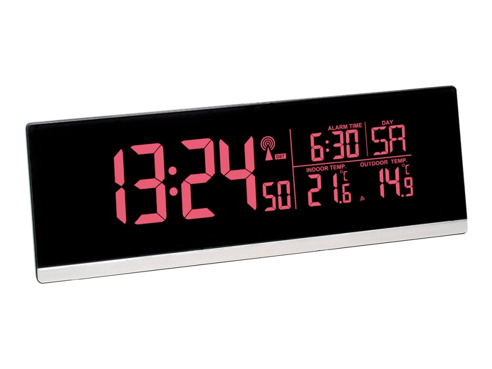 TFA MULTI-COLOR - Väckarklocka - rektangulär - elektronisk - skrivbord - svart