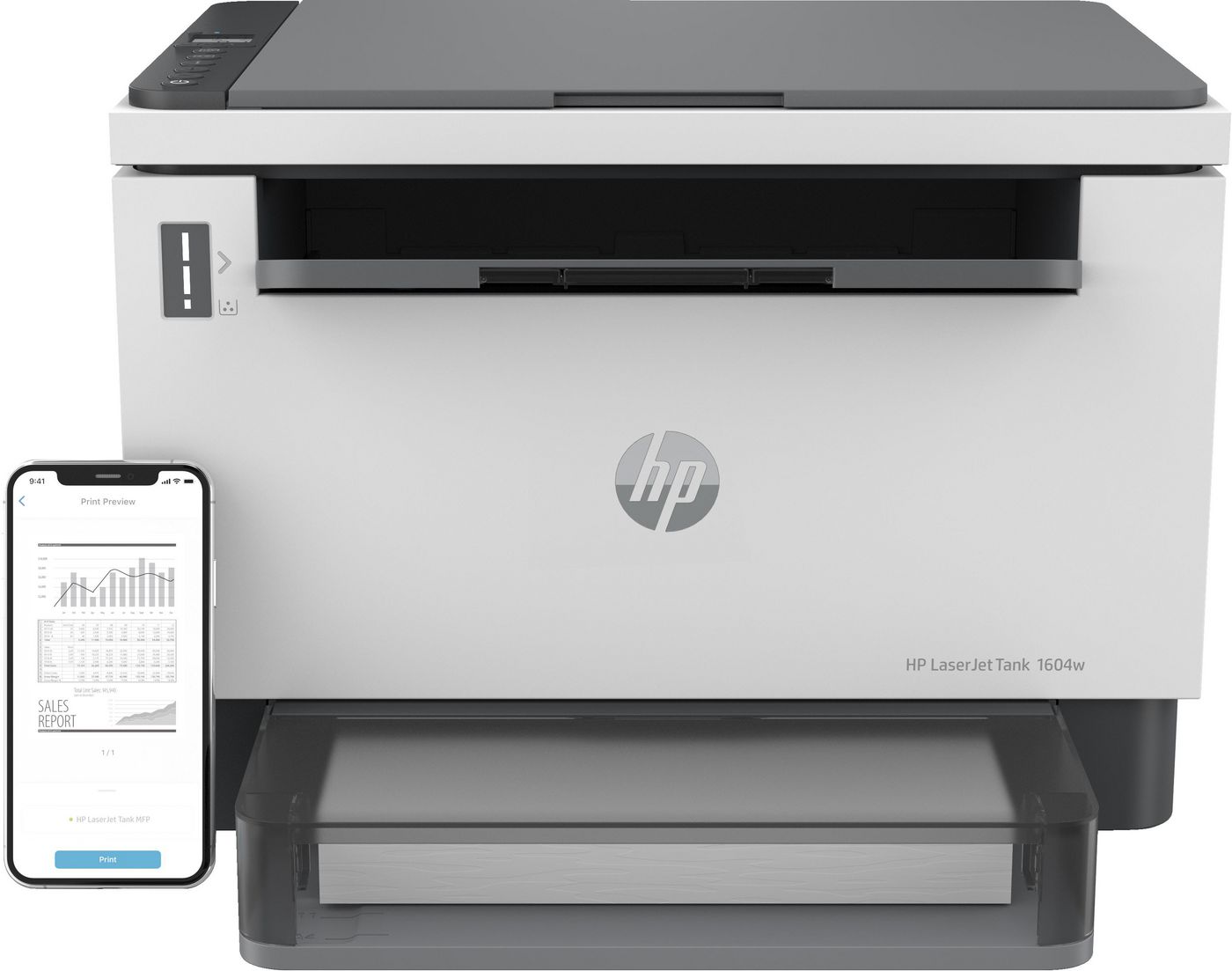 HP LaserJet Tank 1604w, skrivare + scanner + kopiator, 22 ppm, duplex, AirPrint, USB/WiFi, bild 4