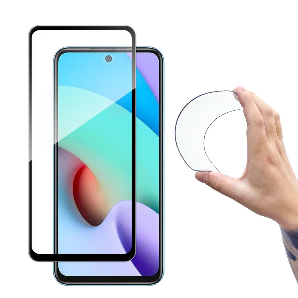 Wozinsky Helskydd Flexi Nano Glass Film Härdat glas med ram Xiaomi Redmi 10 Svart
