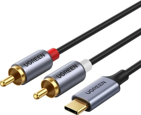 UGREEN CM451 USB-C till 2x RCA (Cinch)-kabel 1,5 m svart