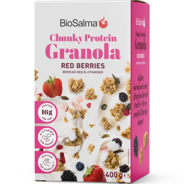 BioSalma Chunky Protein Granola, Red Berries, 400 g