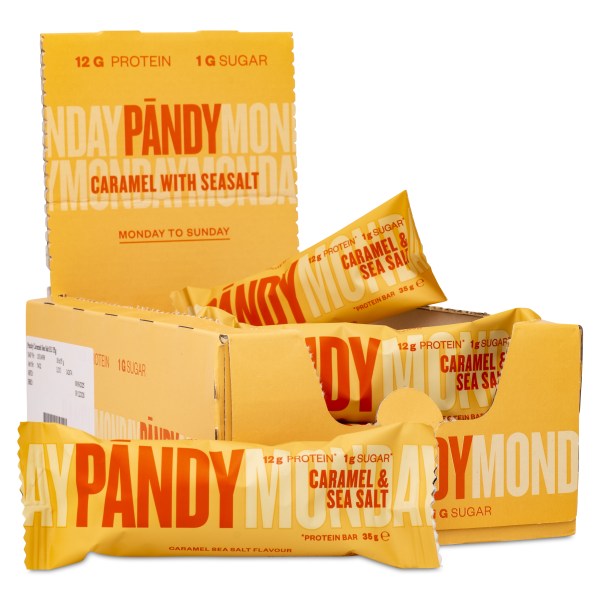 Pändy Protein Bar, Caramel & Sea Salt, 18-pack