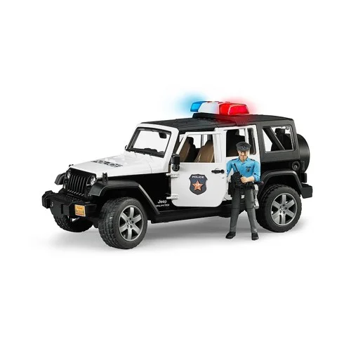 Bruder Jeep Wrangler Unlimited Rubicon Polisfordon med polis och tillbehör
