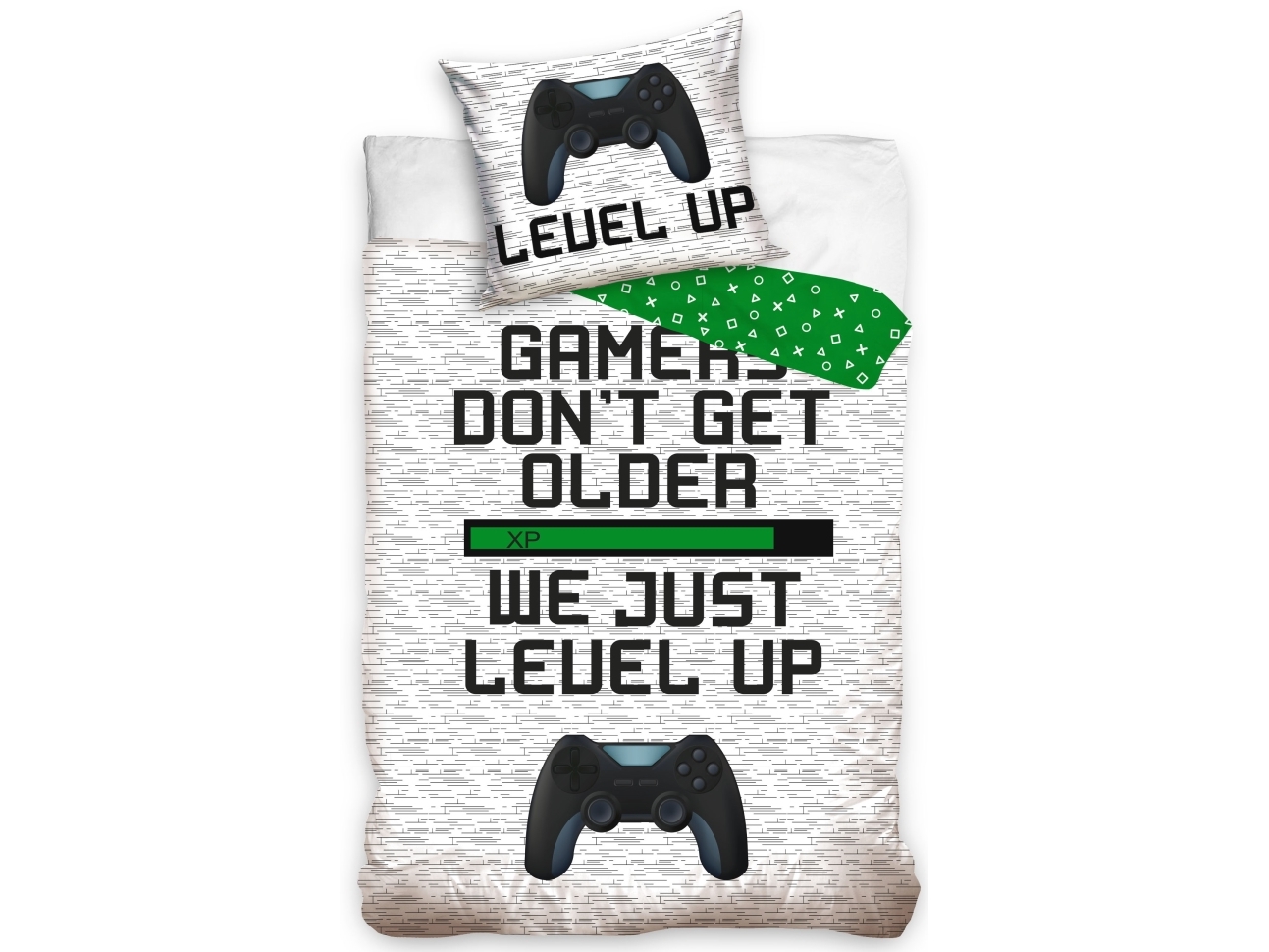 Gamer-sängkläder Level up 100% bomull