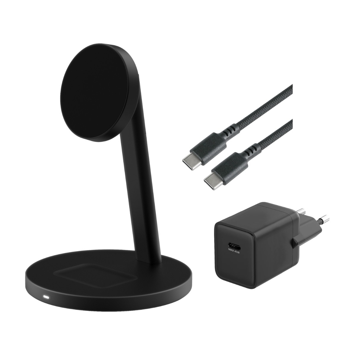 Dacota Platinum Qi2 25 W 2-i-1 magnetiskt laddningsställ