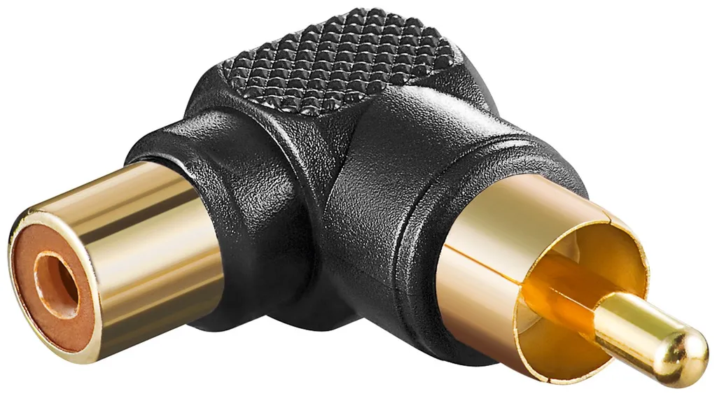 Goobay RCA-adapter 90° hane till hona - svart, bild 2