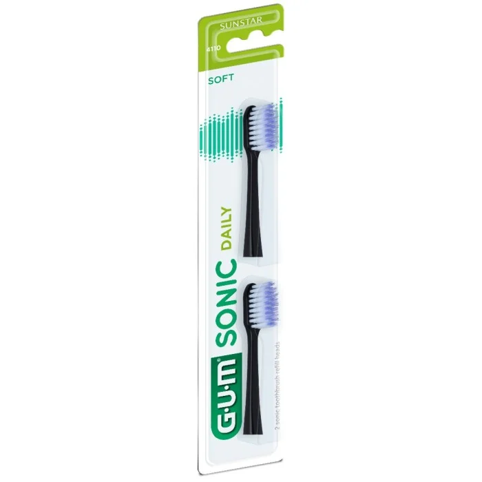GUM Sonic Daily Refills Svart, 2 st