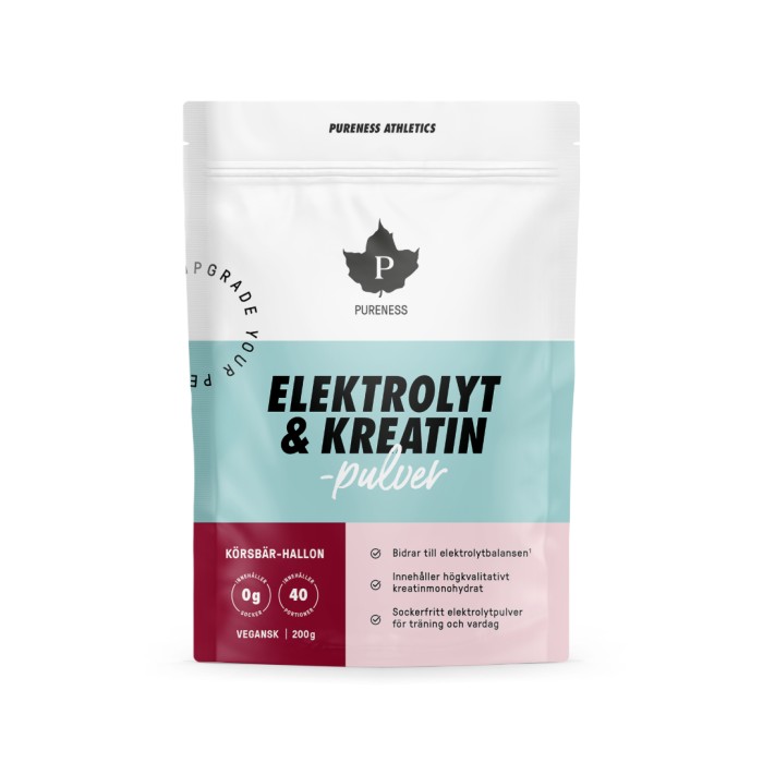Pureness Elektrolyt & Kreatinpulver, Körsbär-Hallon, 200 g
