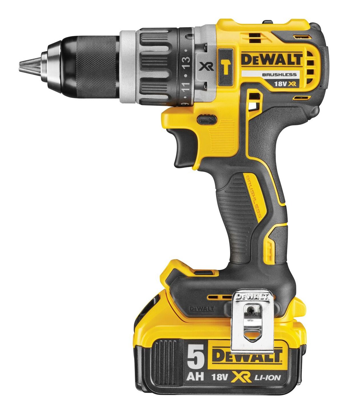 DeWALT DCD796P2 18V XR LI-ION kompakt slagborrmaskin - inkl. 2 x 5Ah-batterier, laddare, väska