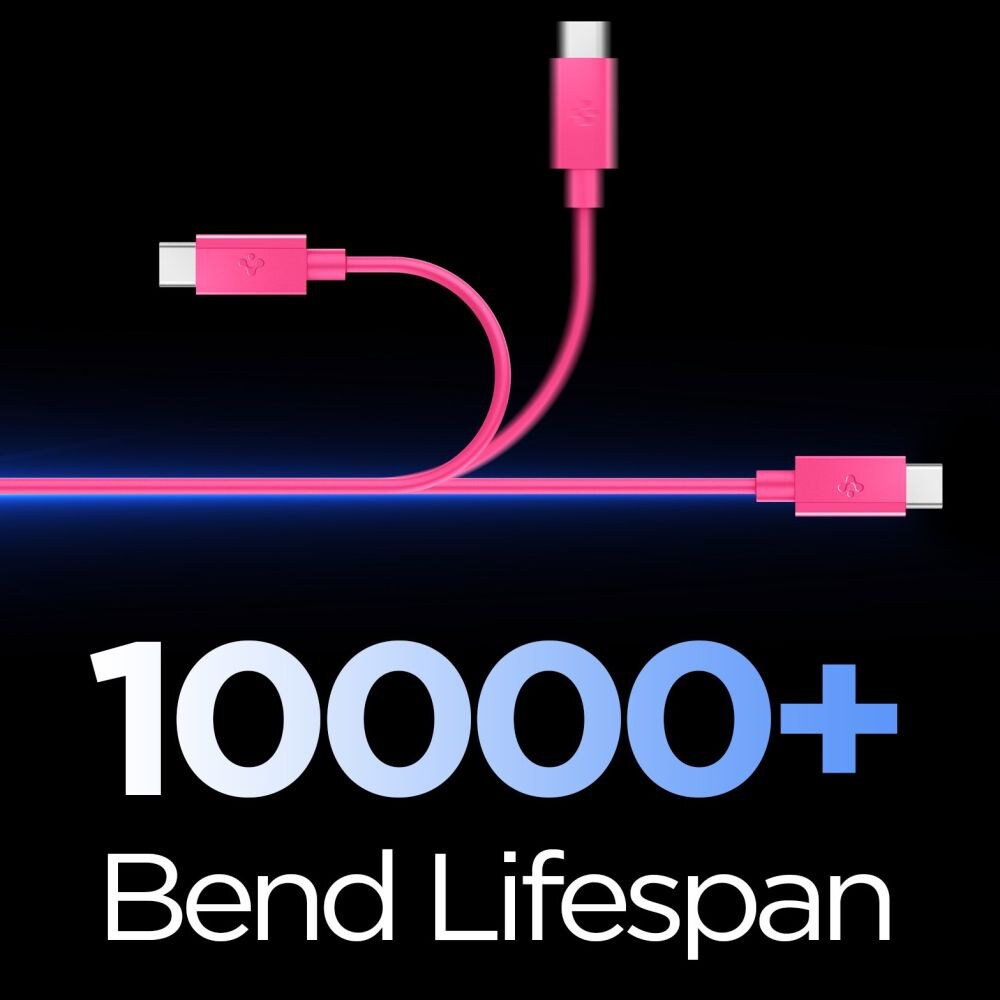 Spigen Essential EB6015CC USB-C-kabel 60 W, 100 cm – rosa, bild 3