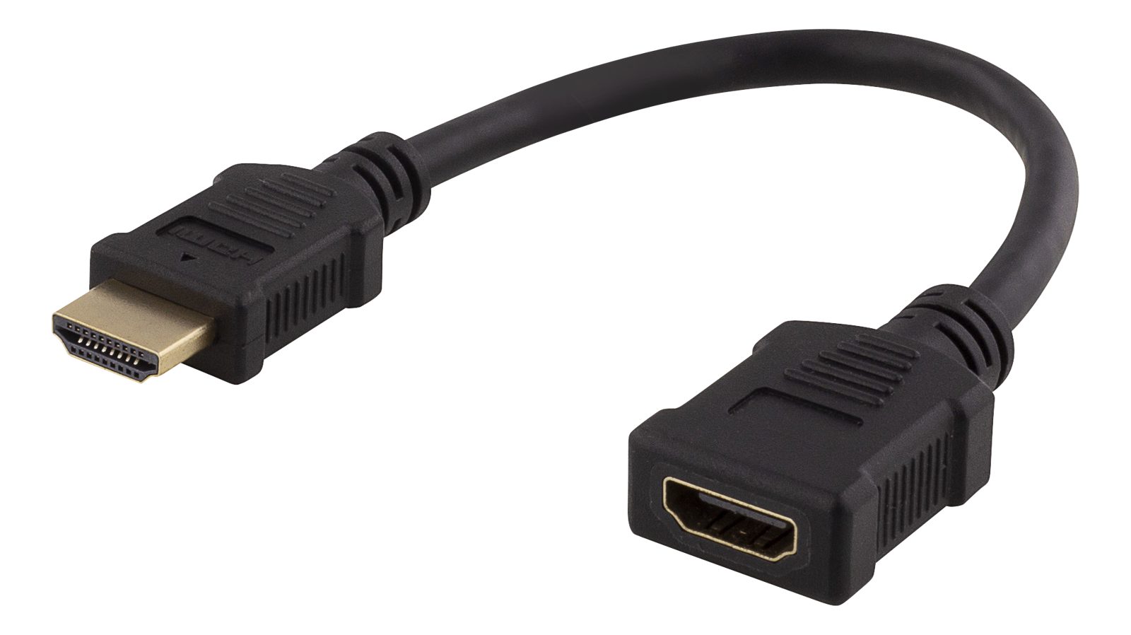 HDMI-förlängningskabel, rak, ha-ho, max 3840x2160@30Hz, 0,2 meter, svart, bild 4