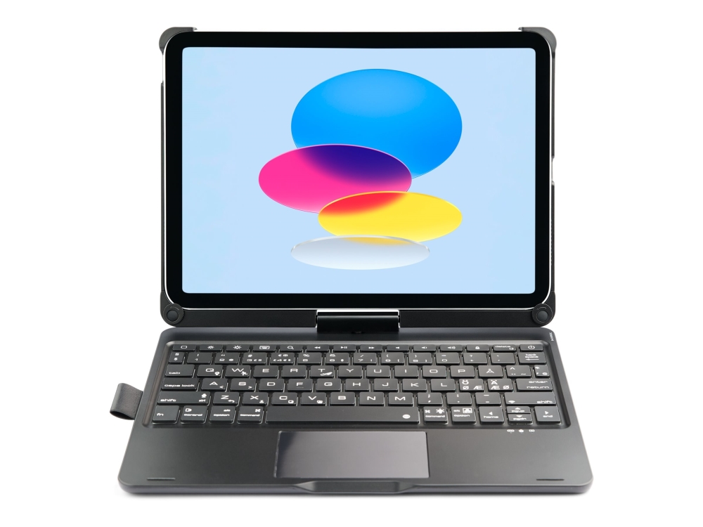 XCEED CoverKey - Tangentbord och foliefodral - med pekdyna - trådlös - Bluetooth - QWERTY - nordiskt (danska/finska/norska/svenska) - svart