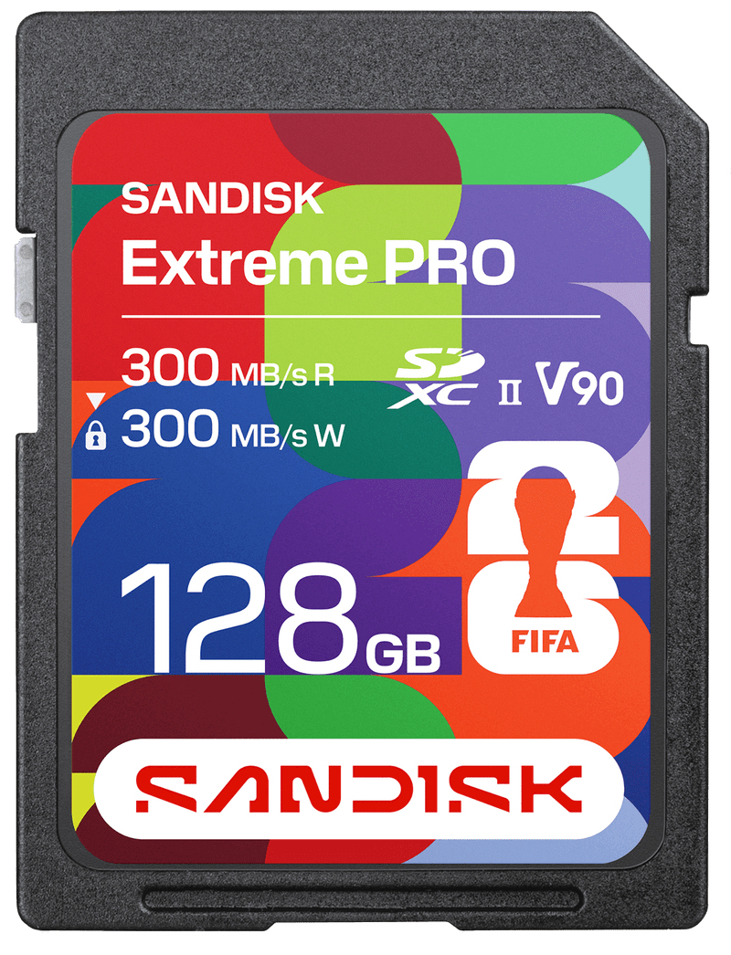 Secure Digital SDXC 128 GB SanDisk Extreme Pro FIFA World Cup 2026 Edition, 300/300 MB/sek, Class 10, UHS-II U3, V90, bild 3