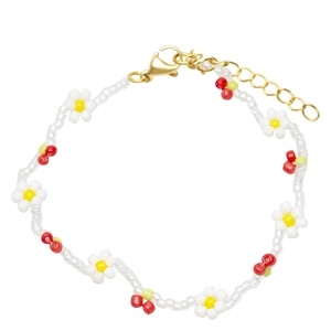Timi of Sweden Cherry & Flower Blead Bracelet
