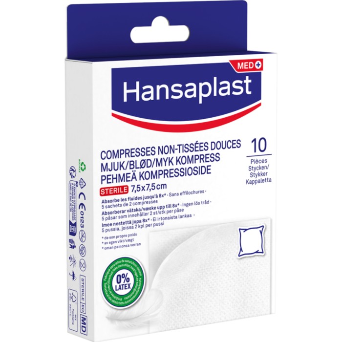 Hansaplast Kompress steril 7,5 x 7,5 cm, 10 st