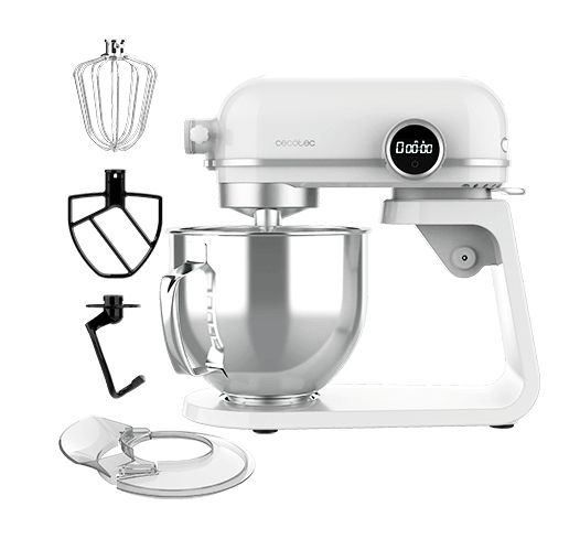 Cecotec Twist&Fusion 4500 Luxury, 5,2 l, Vit, Vispning, Knådning, Mixning, Omrörning, Hastighet, Rostfritt stål, Gjuten aluminium