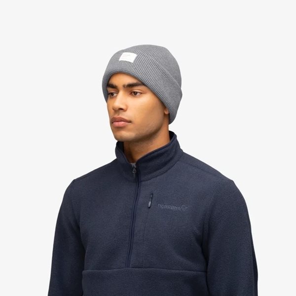 Norrøna /29 Heavy Cotton Beanie Grey Melange - OneSize