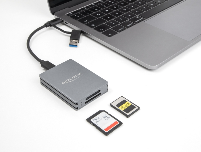 USB-C kortläsare DeLOCK SD / CFexpress Typ A, USB 3.2 Gen.2, inkl. adapter till USB-A, bild 5