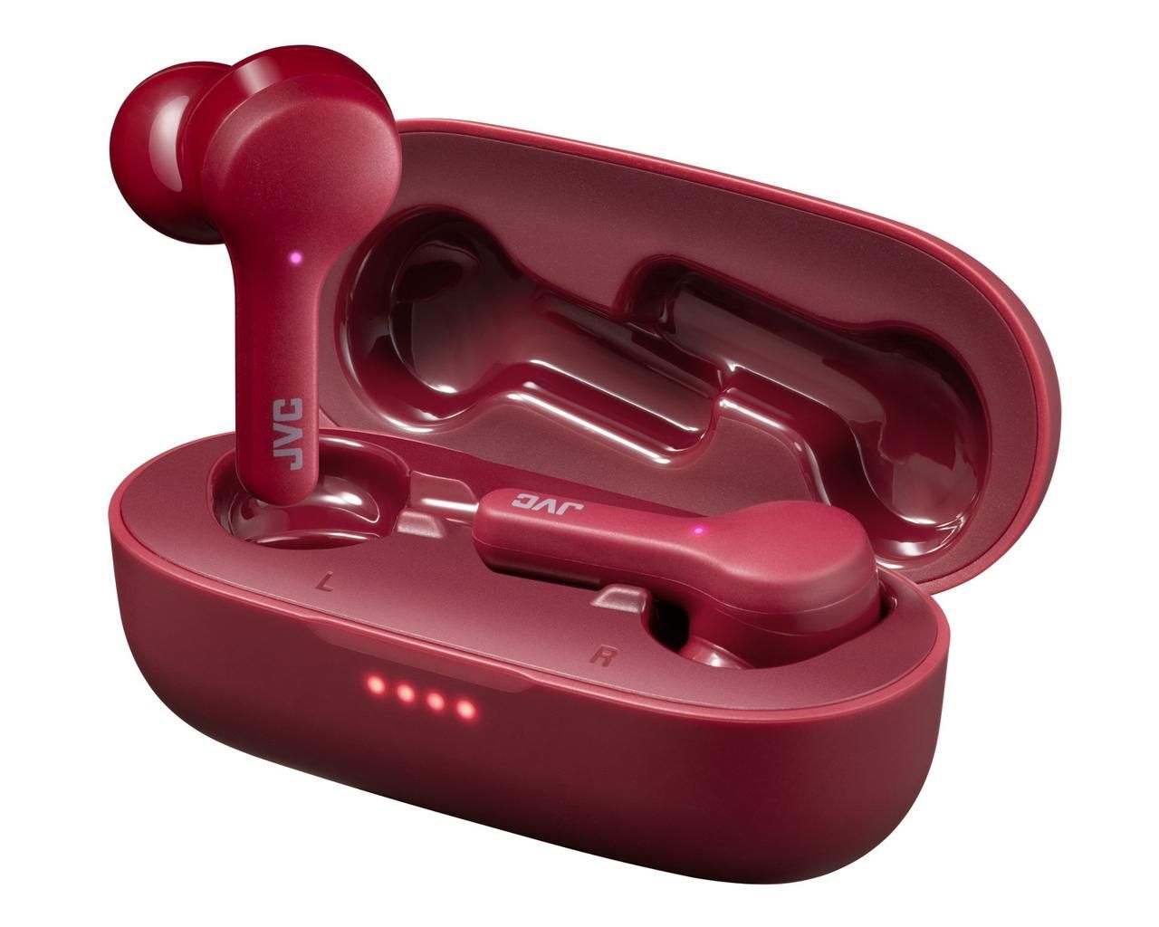 JVC HA-A8T - äkta trådlösa hörlurar med mikrofon. - ear tip / in-ear - Bluetooth® 5.0 - upp till 15 timmars batteritid (via medföljande laddningsbox) - Röd