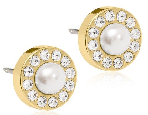 Blomdahl Örhänge Brilliance Halo Pearl 8 mm White