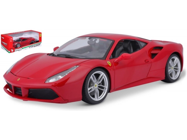 BBURAGO Ferrari 488 Gtb, Modellsportbil, Förmonterad, 1:18, Ferrari 488 Gtb, Hankoppling, Röd