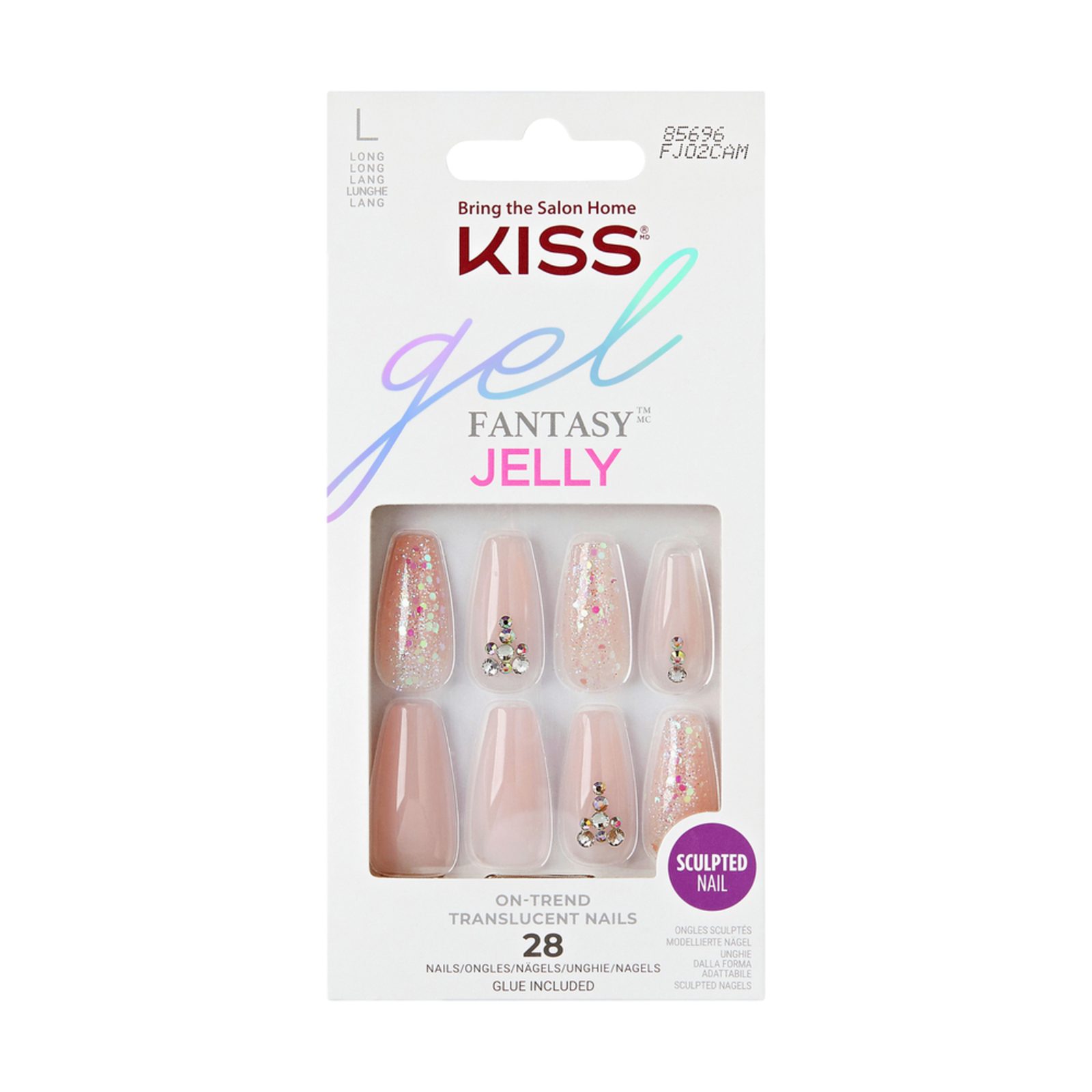 Kiss Jelly Fantasy Artificial Nail - Jelly Juice 28 pcs 28 pcs