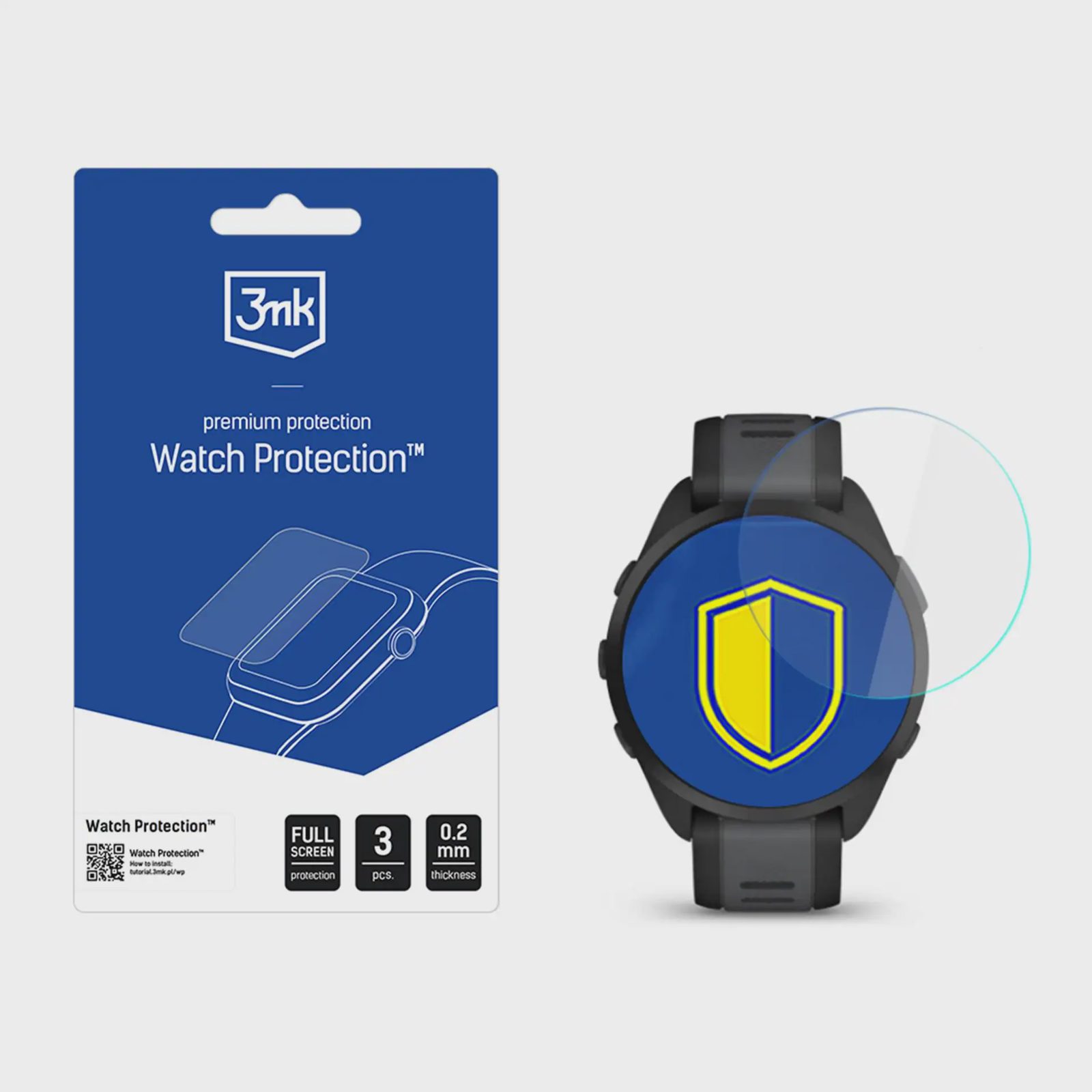 3mk Watch Protection™ hybridglas jämfört med FlexibleGlass Lite på Garmin Forerunner 165