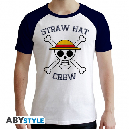 One Piece Straw Hat Crew Logo T-Shirt Vit (X-Large)