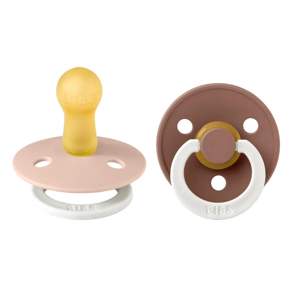 BIBS - Pacifier Colour 2 PACK - Blush GLOW/Woodchuck GLOW - Size 2