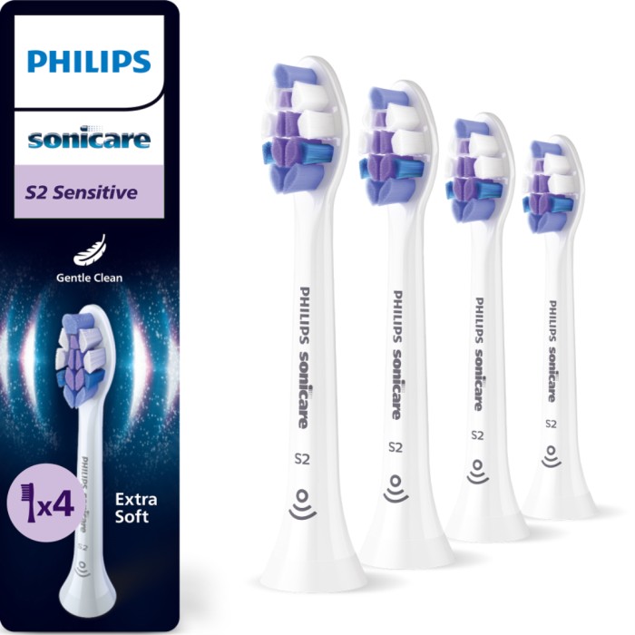 Philips HX6054/87 Sensitive borsthuvuden, vit, 4-pack