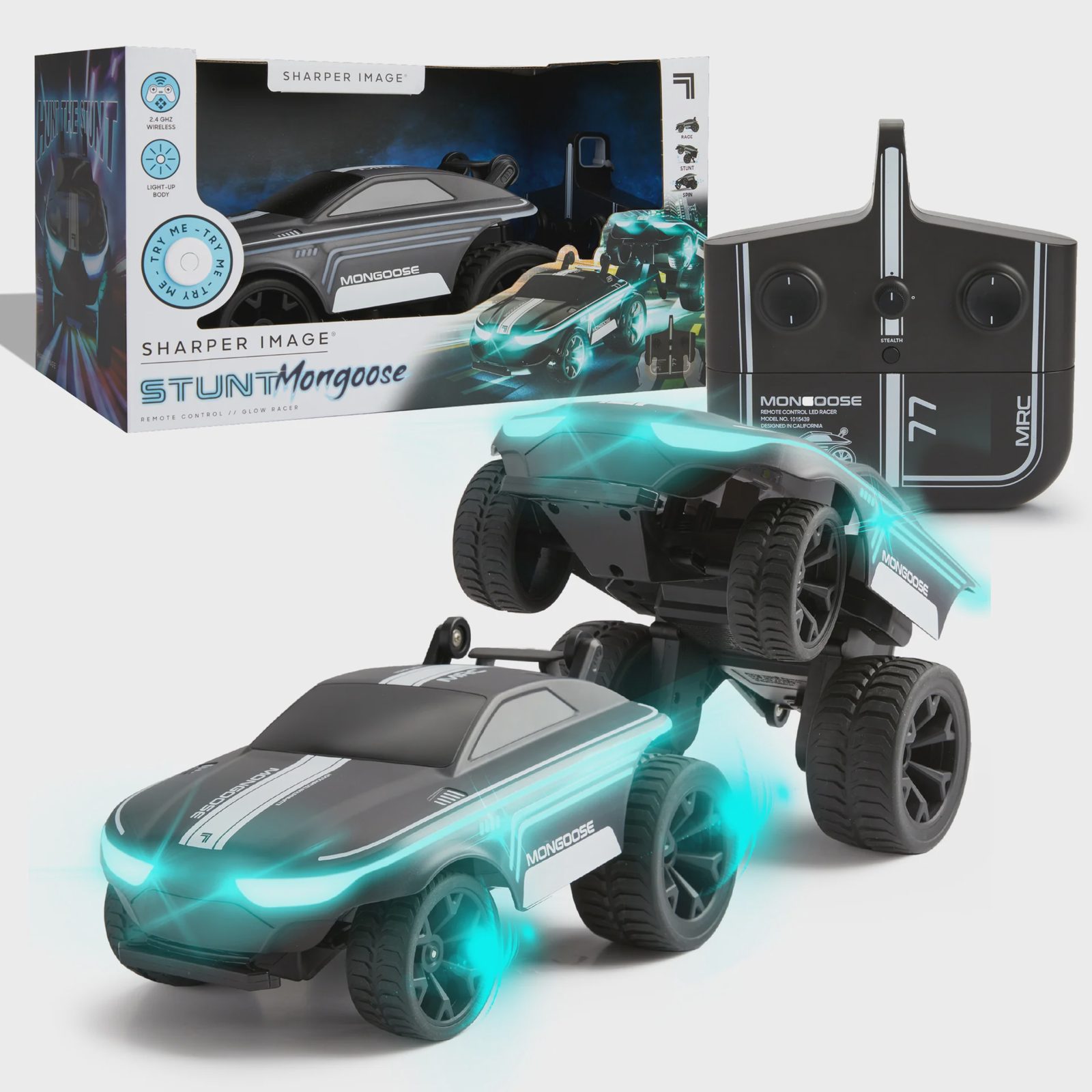 Sharper Image STUNT MONGOOSE LED Radiostyrd Bil