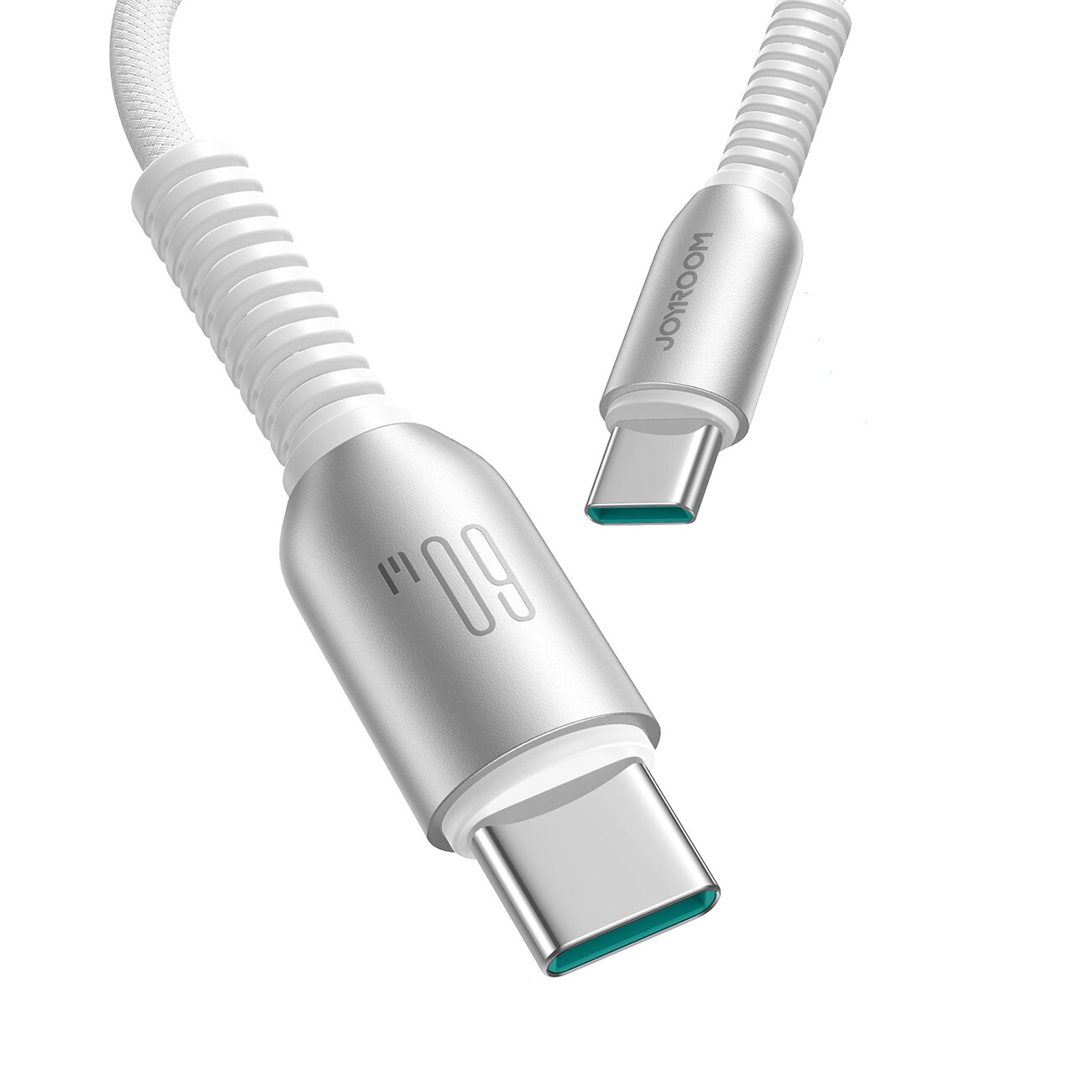 Joyroom USB-C till USB-C-kabel Snabbladdning 60W, 1,2m - ljusgrå, bild 2