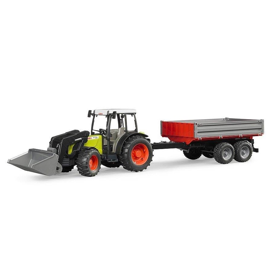Bruder Claas Nectis 267 F Traktor med frontlastare och tippsläp