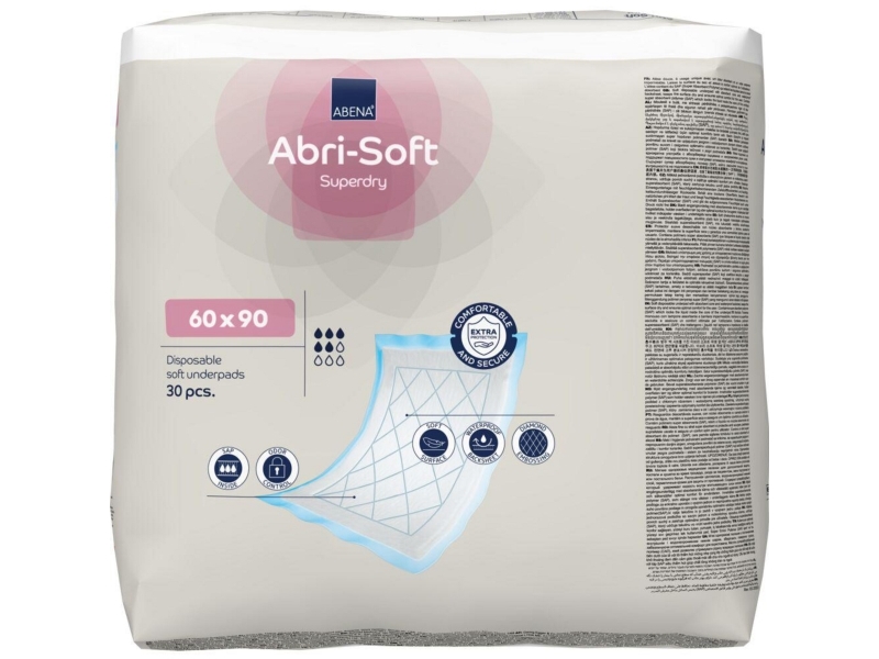 Inlägg, Abena® Abri-Soft Superdry, 1 500 ml, BxL: 90 x 60 cm, förpackning med 30 st