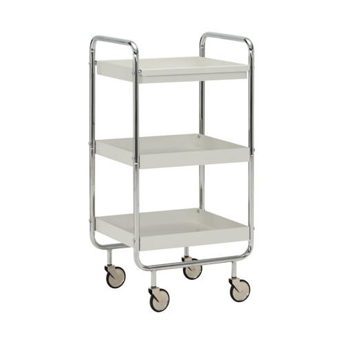 House Doctor - HDRoll Trolley - Off-white, Chrome