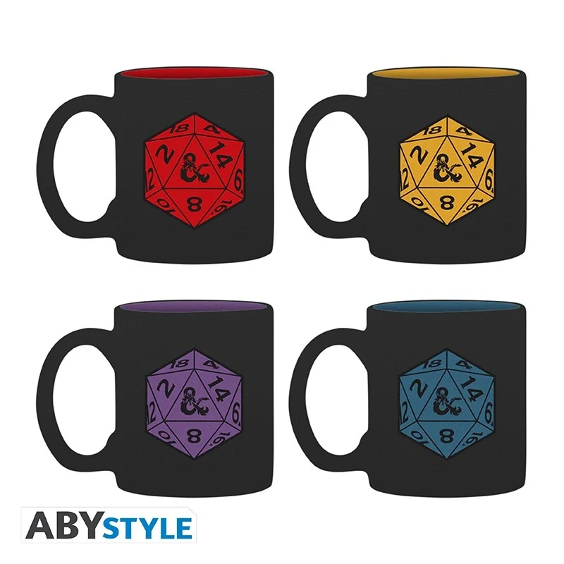 Dungeons & Dragons: Set 4 espresso mugs - D20