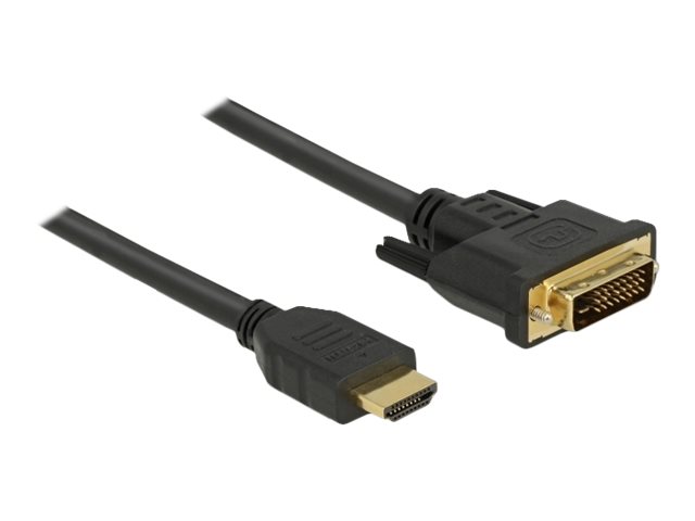 Delock HDMI till DVI 24+1-kabel dubbelriktad, 3 m